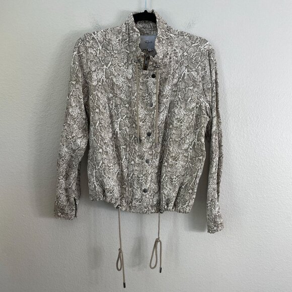 Rails Womens Small Tennessee Sand Snakeskin Jacket Linen Lyocell Blend Zip Up - Picture 9 of 14